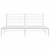 Cama Matrimonial | Cama Para Adultos | Estructura De Cama De Metal Con Cabecero Blanco 183x213 Cm Cfw188160