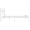 Cama Matrimonial | Cama Para Adultos | Estructura De Cama De Metal Con Cabecero Blanco 183x213 Cm Cfw188160