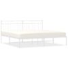 Cama Matrimonial | Cama Para Adultos | Estructura De Cama De Metal Con Cabecero Blanco 183x213 Cm Cfw892183