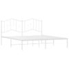 Cama Matrimonial | Cama Para Adultos | Estructura De Cama De Metal Con Cabecero Blanco 183x213 Cm Cfw510816