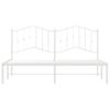 Cama Matrimonial | Cama Para Adultos | Estructura De Cama De Metal Con Cabecero Blanco 183x213 Cm Cfw510816