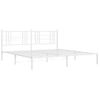 Cama Matrimonial | Cama Para Adultos | Estructura De Cama De Metal Con Cabecero Blanco 183x213 Cm Cfw836031