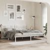 Cama Matrimonial | Cama Para Adultos | Estructura De Cama De Metal Con Cabecero Blanco 183x213 Cm Cfw836031