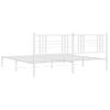 Cama Matrimonial | Cama Para Adultos | Estructura De Cama De Metal Con Cabecero Blanco 183x213 Cm Cfw836031