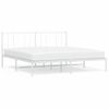 Cama Matrimonial | Cama Para Adultos | Estructura De Cama De Metal Con Cabecero Blanco 183x213 Cm Cfw472812