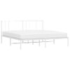 Cama Matrimonial | Cama Para Adultos | Estructura De Cama De Metal Con Cabecero Blanco 183x213 Cm Cfw472812