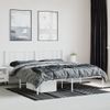 Cama Matrimonial | Cama Para Adultos | Estructura De Cama De Metal Con Cabecero Blanco 183x213 Cm Cfw472812