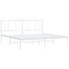 Cama Matrimonial | Cama Para Adultos | Estructura De Cama De Metal Con Cabecero Blanco 183x213 Cm Cfw472812