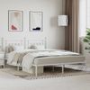 Cama Matrimonial | Cama Para Adultos | Estructura De Cama De Metal Con Cabecero Blanco 183x213 Cm Cfw975018