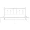 Cama Matrimonial | Cama Para Adultos | Estructura De Cama De Metal Con Cabecero Blanco 183x213 Cm Cfw975018