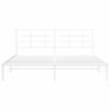 Cama Matrimonial | Cama Para Adultos | Estructura De Cama De Metal Con Cabecero Blanco 183x213 Cm Cfw304893