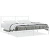 Cama Matrimonial | Cama Para Adultos | Estructura De Cama De Metal Con Cabecero Blanco 183x213 Cm Cfw40861