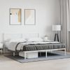 Cama Matrimonial | Cama Para Adultos | Estructura De Cama De Metal Con Cabecero Blanco 183x213 Cm Cfw40861