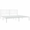 Cama Matrimonial | Cama Para Adultos | Estructura De Cama De Metal Con Cabecero Blanco 183x213 Cm Cfw822766