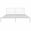 Cama Matrimonial | Cama Para Adultos | Estructura De Cama De Metal Con Cabecero Blanco 183x213 Cm Cfw822766