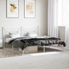 Cama Matrimonial | Cama Para Adultos | Estructura De Cama De Metal Con Cabecero Blanco 183x213 Cm Cfw633931