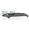 Cama Matrimonial | Cama Para Adultos | Estructura De Cama De Metal Con Cabecero Blanco 183x213 Cm Cfw633931