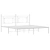 Cama Matrimonial | Cama Para Adultos | Estructura De Cama De Metal Con Cabecero Blanco 183x213 Cm Cfw633931