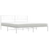 Cama Matrimonial | Cama Para Adultos | Estructura De Cama De Metal Con Cabecero Blanco 183x213 Cm Cfw531464