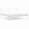 Cama Matrimonial | Cama Para Adultos | Estructura De Cama De Metal Con Cabecero Blanco 183x213 Cm Cfw449502