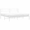 Cama Matrimonial | Cama Para Adultos | Estructura De Cama De Metal Con Cabecero Blanco 183x213 Cm Cfw449502