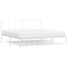 Cama Matrimonial | Cama Para Adultos | Estructura De Cama De Metal Con Cabecero Blanco 193x203 Cm Cfw888843