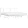 Cama Matrimonial | Cama Para Adultos | Estructura De Cama De Metal Con Cabecero Blanco 193x203 Cm Cfw888843