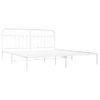 Cama Matrimonial | Cama Para Adultos | Estructura De Cama De Metal Con Cabecero Blanco 193x203 Cm Cfw574561