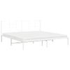 Cama Matrimonial | Cama Para Adultos | Estructura De Cama De Metal Con Cabecero Blanco 193x203 Cm Cfw944411