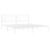 Cama Matrimonial | Cama Para Adultos | Estructura De Cama De Metal Con Cabecero Blanco 193x203 Cm Cfw888614