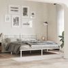 Cama Matrimonial | Cama Para Adultos | Estructura De Cama De Metal Con Cabecero Blanco 193x203 Cm Cfw752659