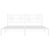 Cama Matrimonial | Cama Para Adultos | Estructura De Cama De Metal Con Cabecero Blanco 193x203 Cm Cfw752659