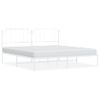 Cama Matrimonial | Cama Para Adultos | Estructura De Cama De Metal Con Cabecero Blanco 193x203 Cm Cfw184579