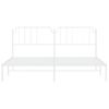 Cama Matrimonial | Cama Para Adultos | Estructura De Cama De Metal Con Cabecero Blanco 193x203 Cm Cfw184579