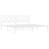 Cama Matrimonial | Cama Para Adultos | Estructura De Cama De Metal Con Cabecero Blanco 193x203 Cm Cfw441019