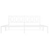 Cama Matrimonial | Cama Para Adultos | Estructura De Cama De Metal Con Cabecero Blanco 193x203 Cm Cfw441019