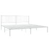 Cama Matrimonial | Cama Para Adultos | Estructura De Cama De Metal Con Cabecero Blanco 193x203 Cm Cfw657532