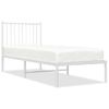 Cama Individual | Cama Para Adultos | Estructura De Cama De Metal Con Cabecero Blanco 75x190 Cm Cfw791399