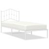 Cama Individual | Cama Para Adultos | Estructura De Cama De Metal Con Cabecero Blanco 80x200 Cm Cfw786208