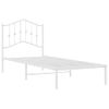 Cama Individual | Cama Para Adultos | Estructura De Cama De Metal Con Cabecero Blanco 80x200 Cm Cfw786208