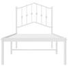 Cama Individual | Cama Para Adultos | Estructura De Cama De Metal Con Cabecero Blanco 80x200 Cm Cfw786208