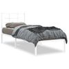 Cama Para Adulto | Cama Individual | Estructura De Cama De Metal Con Cabecero Blanco 80x200 Cm Cfw655926