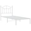 Cama Individual | Cama Para Adultos | Estructura De Cama De Metal Con Cabecero Blanco 90x200 Cm Cfw771612