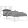 Cama Individual | Cama Para Adultos | Estructura De Cama De Metal Con Cabecero Blanco 90x200 Cm Cfw427478