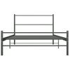 Cama Individual | Cama Para Adultos | Estructura De Cama De Metal Gris 100x200 Cm Cfw541853