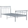 Cama Individual | Cama Para Adultos | Estructura De Cama De Metal Gris 100x200 Cm Cfw428682