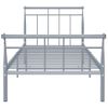 Cama Individual | Cama Para Adultos | Estructura De Cama De Metal Gris 100x200 Cm Cfw428682