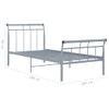 Cama Individual | Cama Para Adultos | Estructura De Cama De Metal Gris 100x200 Cm Cfw428682