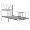 Cama Individual | Cama Para Adultos | Estructura De Cama De Metal Gris 100x200 Cm Cfw246048