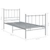 Cama Individual | Cama Para Adultos | Estructura De Cama De Metal Gris 100x200 Cm Cfw483041